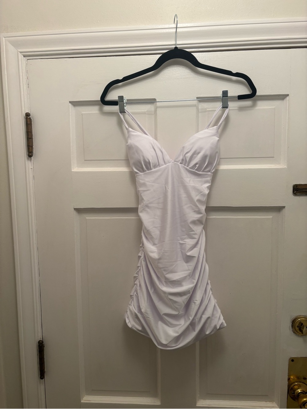 PARTY Ruched Dress with with Double  Straps Zipper and Coset Tie
Sz 0 XSmall